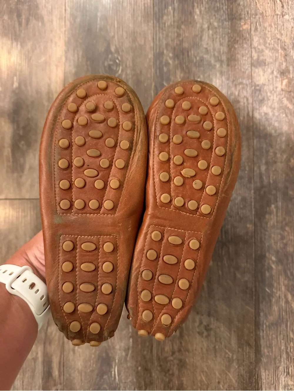 Elephantito Cognac Leather Penny Loafers for Kids